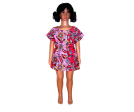 Dashiki jurkje IMARA | overgooier / jurkje | afrikaanse print met GOUD | kleuter maat M = 4-5 jaar