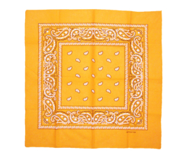 PAISLEY BANDANA donkergeel-oranje 55x55 cm hoofddoek