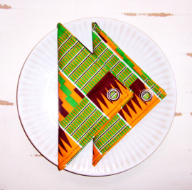 Afrikaanse SERVETTEN Kente | set van 2 | african wax print napkins  | 35 x 35 cm | 100% katoen