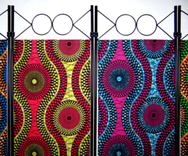 Afrikaans kamerscherm DIDI | African room divider | 4-delig, inklapbaar | 180 cm x 160 cm