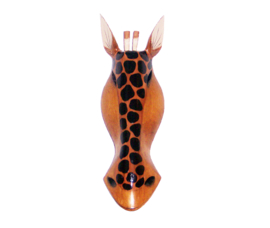 GIRAFFE masker 50 cm | houten afrikaans dierenmasker (#7)