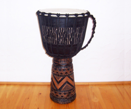 DJEMBE TROMMEL afrikaanse woondeco houtsnijwerk size L #5