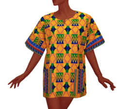 Afrikaans dashiki shirt KENTE GHANA geel | african print | unisex