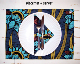 Afrikaanse SERVETTEN Nairobi | set van 2 | african wax print napkins  | 35 x 35 cm | 100% katoen