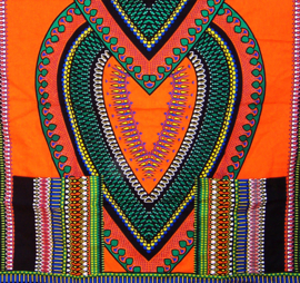 Afrikaans dashiki shirt HEART ORANJE | african print | unisex