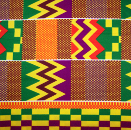 217 Afrikaanse stof | Kente Ghana - African Wax Print - Polycotton | prijs / yard
