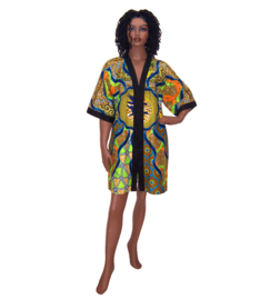African KIMONO JACKET + SHORTS set LONI | afrikaanse wax print | L