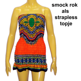 African Gypsy smock rok ORANJE | kan ook als topje | maat M-XL