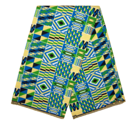 344 Afrikaanse stof | Kente Ghana - African Wax Print - Polycotton | prijs / yard