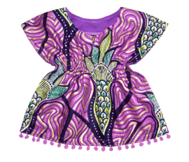 Dashiki setje BABY GIRL PURPLE | jurkje + luierbroekje | Vlisco / GOUD | maat 62/68 = 3-6 mnd