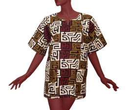 Afrikaans DASHIKI shirt KUBA PRINT CONGO | african wax print | unisex party festival blouse