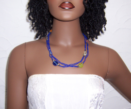 KRALENSNOER ketting / armband donkerblauw 110 cm | Boho - Hippie style