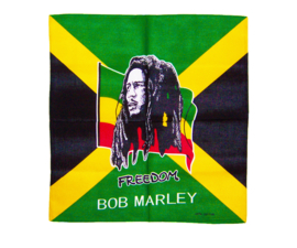 BANDANA BOB MARLEY 55x55 cm Jamaicaanse vlag met Bob Marley