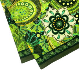 BANDANA GREEN 55x55 cm cotton | hoofddoek paisley print
