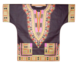 Afrikaans dashiki shirt  DARK GREY | Vlisco ANGELINA | unisex