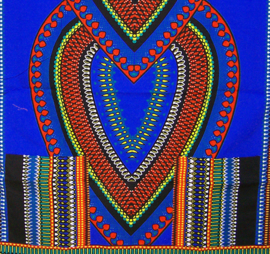 Afrikaans dashiki shirt HEART BLAUW | african print | unisex