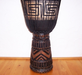 DJEMBE TROMMEL afrikaanse woondeco houtsnijwerk size L #8