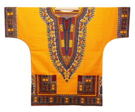 Afrikaans dashiki shirt  YELLOW GOLD | Vlisco ANGELINA | unisex