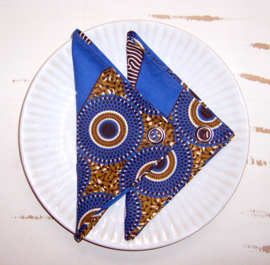 Afrikaanse SERVETTEN Badu | set van 2 | african wax print napkins  | 35 x 35 cm | 100% katoen