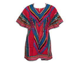 Afrikaanse dashiki jurk HEART DONKERROOD | kaftan-jurkje