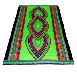 Dashiki stof HEART LIME GROEN | african print | 100% katoen | coupon 180 x 110 cm