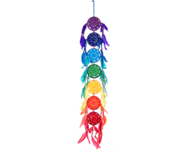 Dreamcatcher - lengte 100 cm droomvanger in regenboogkleuren