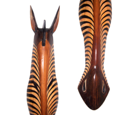 100 cm Houten ZEBRA masker KIONI - Afrikaans dierenmasker