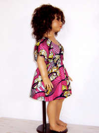 Dashiki set BABY GIRL ROSE | jurkje + luierbroekje | Vlisco Super-Wax | maat 62/68 = 4-6 maanden