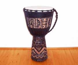 DJEMBE TROMMEL afrikaanse woondeco houtsnijwerk size L #1