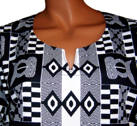 Afrikaans dashiki shirt KENTE ZWART-WIT | african print | unisex