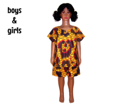 Dashiki set unisex ANIMAL | shirt + short | afrikaanse wax print van Vlisco | kleuter maat L = 5-6 jaar