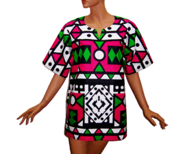 Afrikaans dashiki shirt | unisex | SAMACACA ANGOLA pink-groen