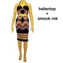 African Gypsy smock rok ZWART | kan ook als topje | maat M-XL