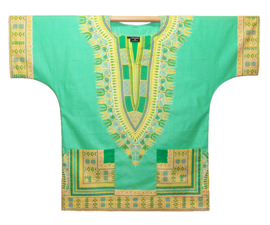 Afrikaans dashiki shirt  MINT GREEN | Vlisco ANGELINA | unisex