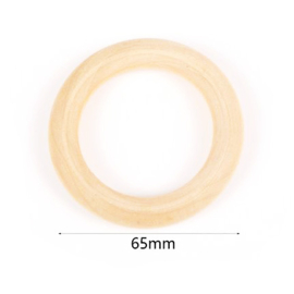 Blank houten ringen 65 mm | voor sieraden en macramé | 2 stuks