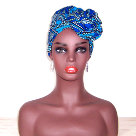Afrikaanse hoofddoek - headwrap ZANI | African wax print 100% katoen - 180 x 56 cm