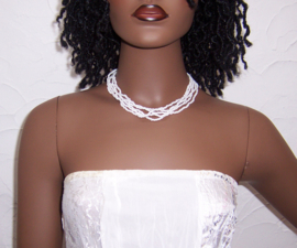 KRALEN ketting 5-laags wit | Gypsy - Boho - Ibiza style