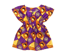 Dashiki jurkje PILI met elastische taille | afrikaanse wax print | maat S-92/98 = 2-3 jaar