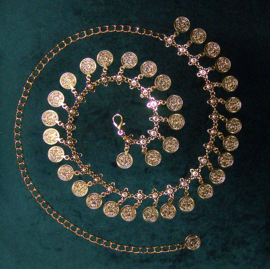 Tailleketting - heupketting goudkleurig | boho style | 105 cm