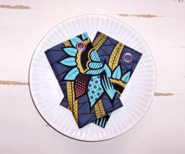 Afrikaanse SERVETTEN Nairobi | set van 2 | african wax print napkins  | 35 x 35 cm | 100% katoen