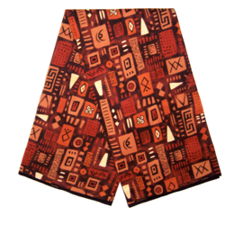 449 Afrikaanse stof | Bogolan symbols - Mud cloth print Mali - 100% cotton | per yard
