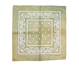 PAISLEY BANDANA donker khaki 55x55 cm hoofddoek / zakdoek