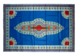 Dashiki stof BLUE | ANGELINA Java Prints van VLISCO | 6 yards = 3 dashiki patronen