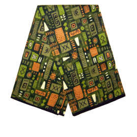 450 Afrikaanse stof | Bogolan symbols - Mud cloth print Mali - 100% cotton | per yard