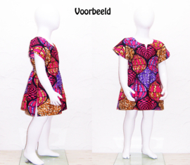 Dashiki jurkje JAMILA met elastische taille | afrikaanse wax print | maat S-92/98 = 2-3 jaar