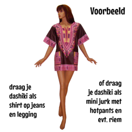 Afrikaans dashiki shirt  PURPLE | Vlisco ANGELINA | unisex
