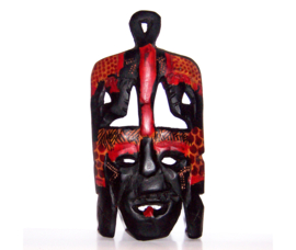 Afrikaans MASAI masker uit KENIA traditioneel | hout | 25 cm | #1