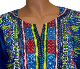 Afrikaans dashiki shirt  BLUE | Vlisco ANGELINA | unisex