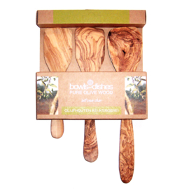 OLIJFHOUTEN SPATELS | spatelset 3-delig | 20-25-30 cm recht | Bowls and Dishes
