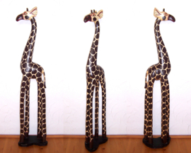 GIRAFFE beeld van hout - 102 cm | Afrikaans dierenbeeld